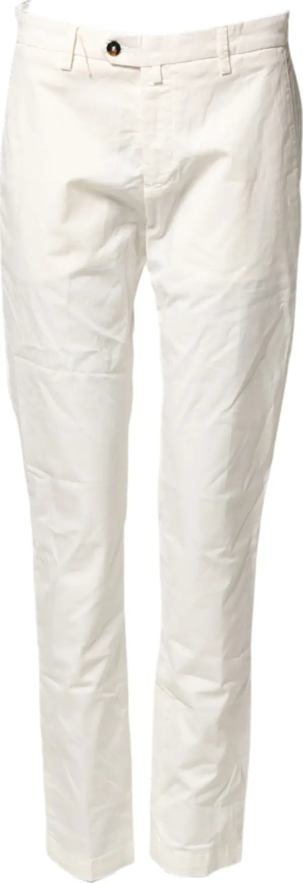 White Cotton Straight Fit Chino Trouser Pants