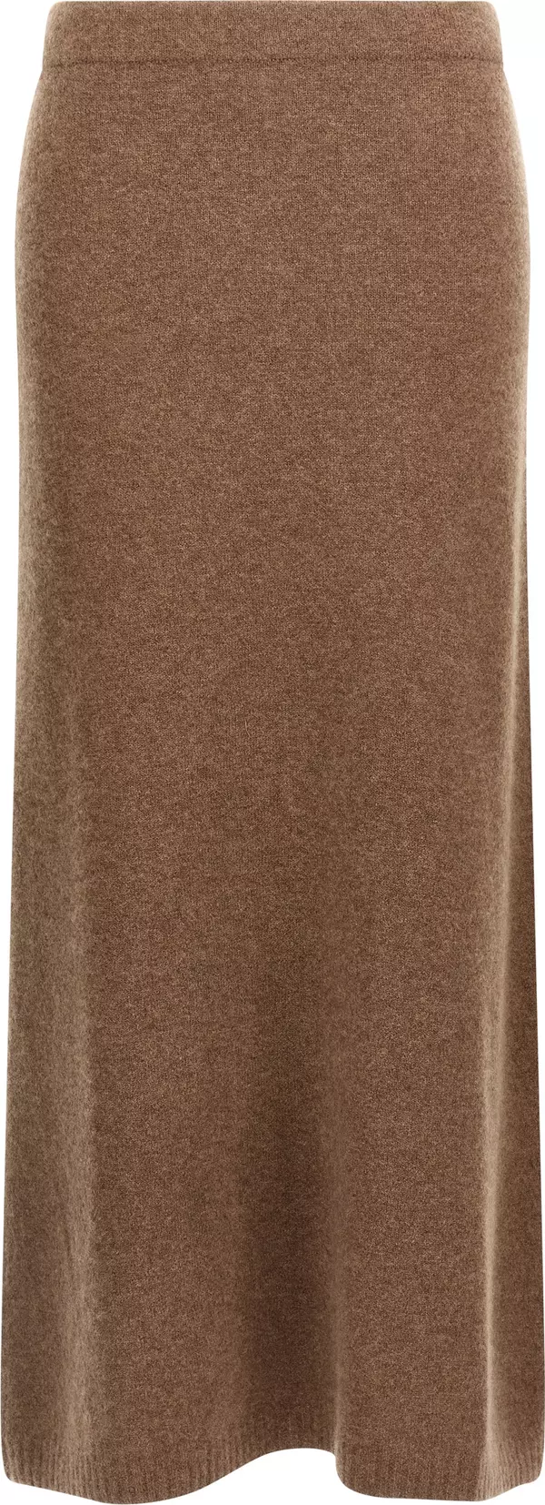 Gray Cashmere Midi Skirt