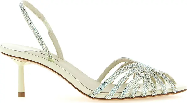 Bicolor Goatskin Stiletto Heel Sandals