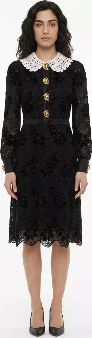 Black Polyester Cocktail Dress