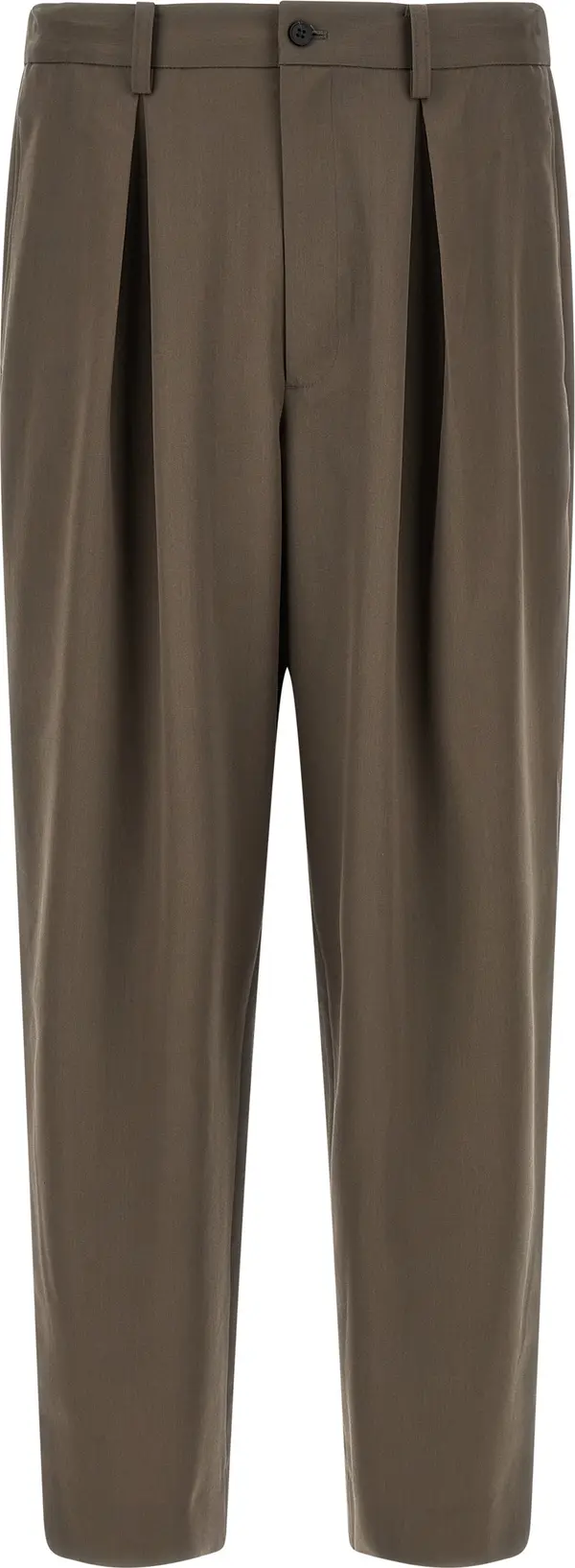 Brown Wool Casual Pants