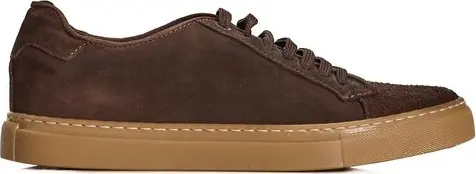 Brown Calfskin Men Sneaker