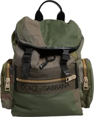 Military Green Patchwork Rucksack Backpack Bag