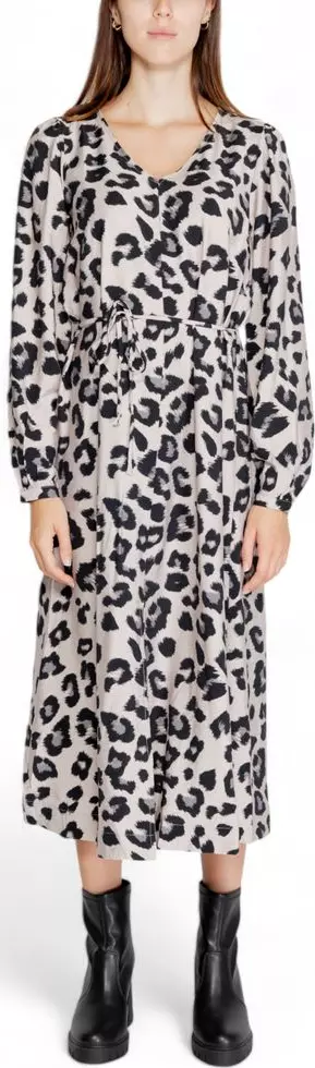 Gray Viscose Long Dress