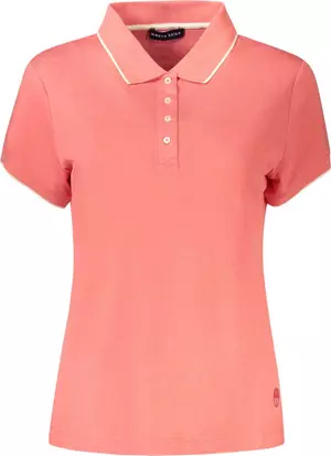 Pink Cotton Women Polo Shirt