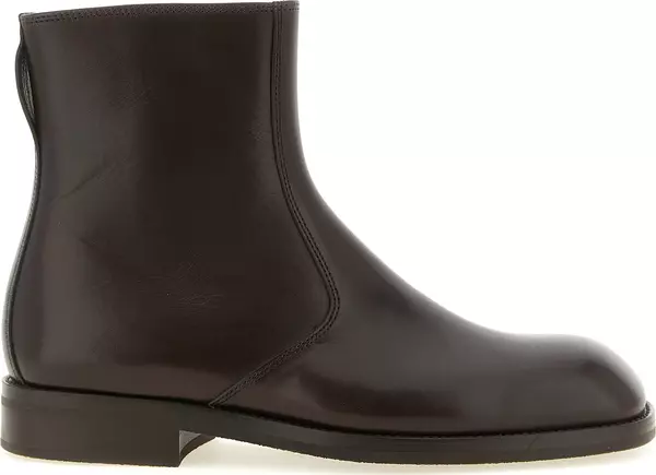 Brown Lamb Leather Ankle Boots