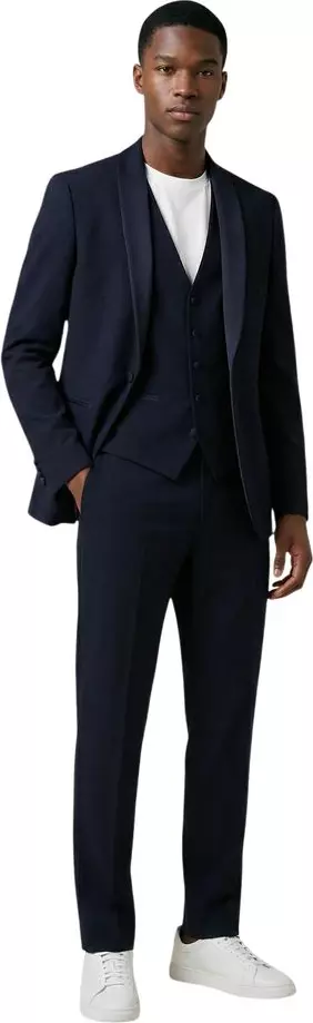 Blue Polyester Three-Piece Suit