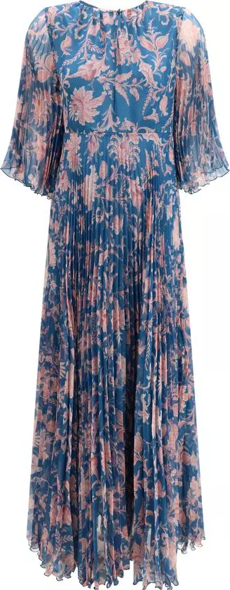 Blue Polyester Casual Dress