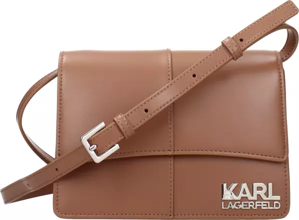 Brown Polyethylene Crossbody Bag