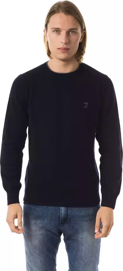 Blue Wool Men Sweater