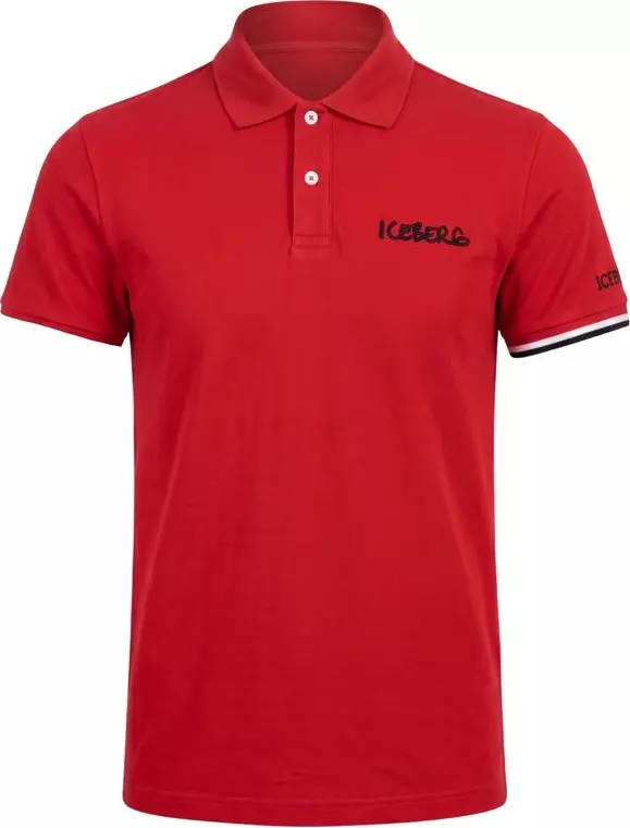 Red Cotton Men Polo Shirt