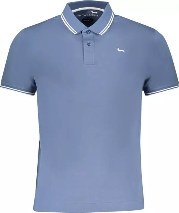 Blue Cotton Men's Polo Shirt