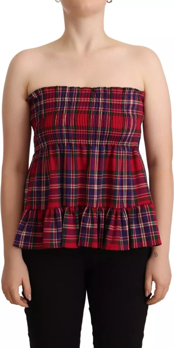 Multicolor Chekered Sleevelesss Tank Top