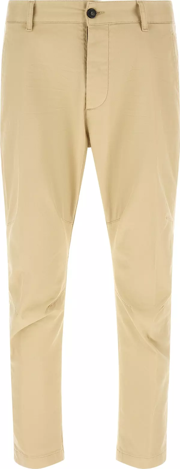 Beige Cotton Cargo Pants