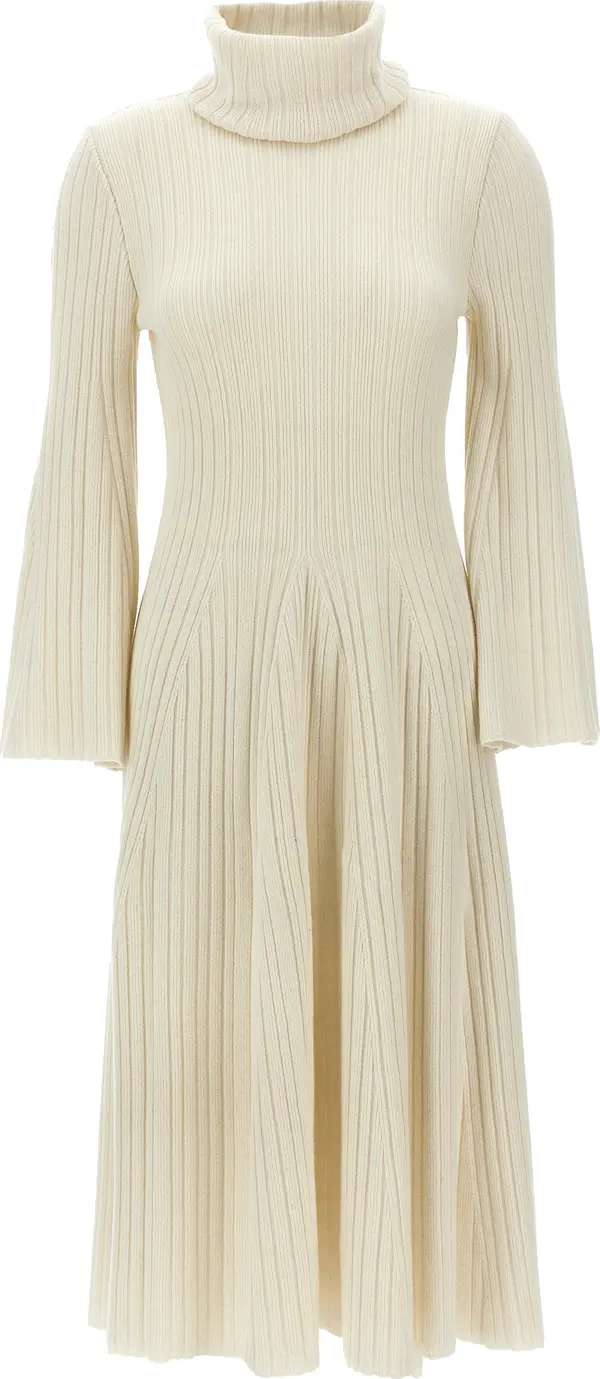 White Cashmere Midi Skirt