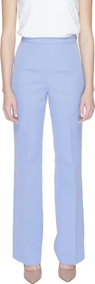 Purple Polyester Casual Pants