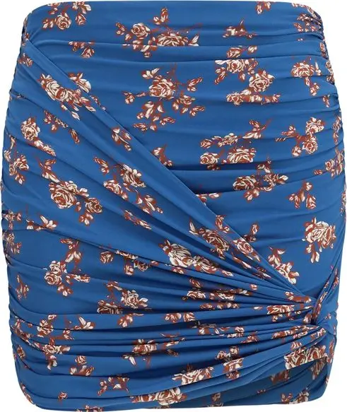 Blue Polyamide Mini Skirt