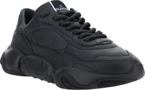 Black Calf Leather Garavani Sneakers