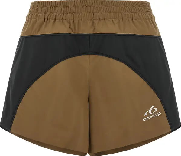 Brown Polyester Bermuda Shorts