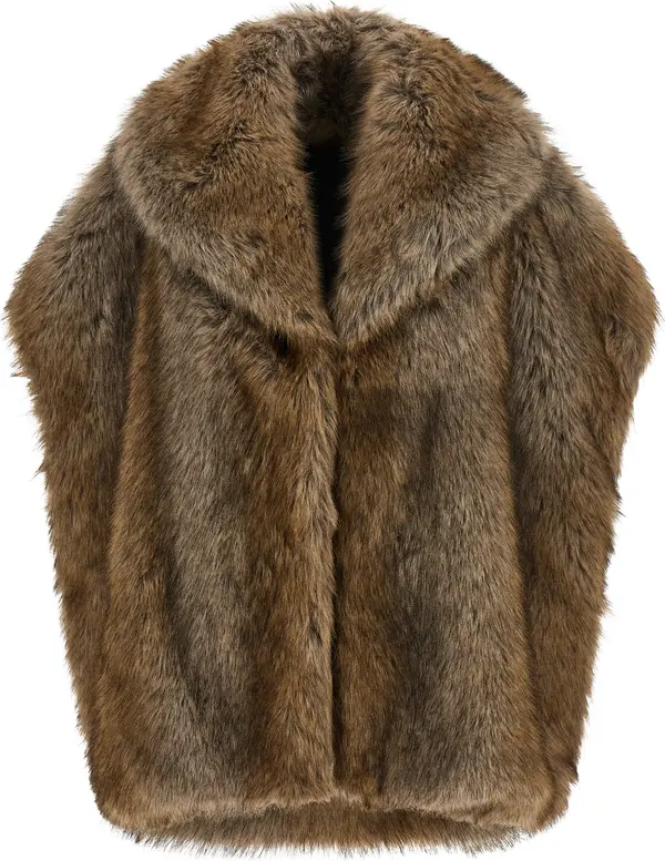 Brown Polyester Sleeveless Jacket
