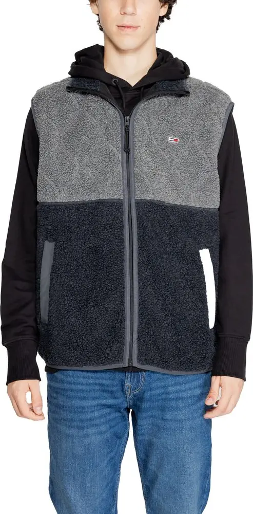Black Recycled Polyester Sleeveless Jacket
