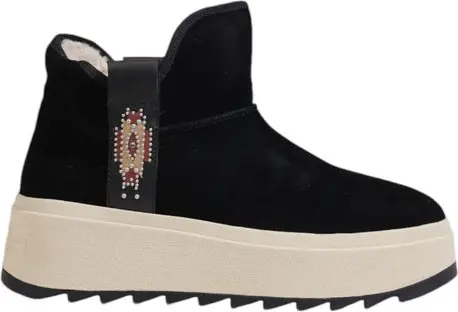 Black Suede Leather Ankle Boots