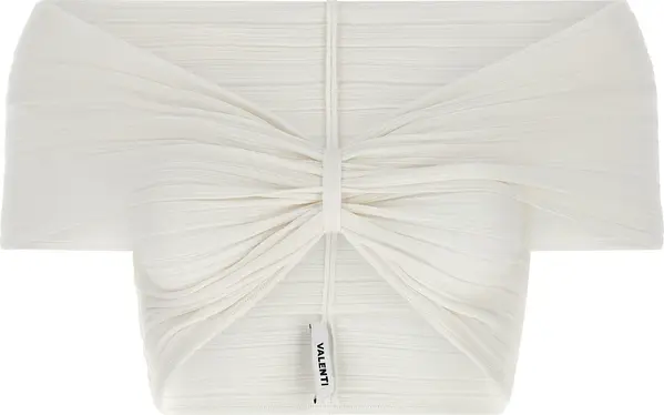 White Viscose Sleeveles T-Shirt