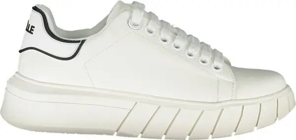 White Polyurethane Women Sneaker