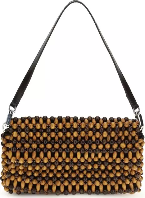 Brown Wood Shoulder Bag