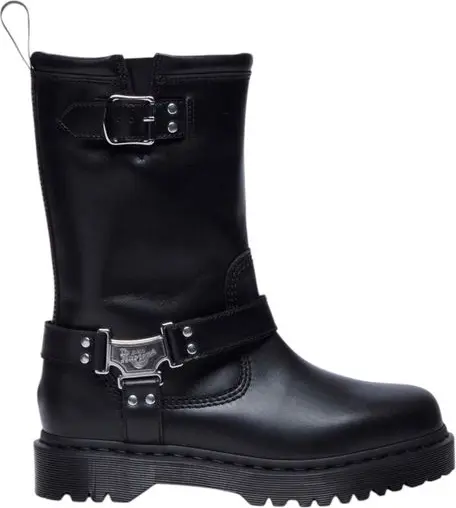 Black Leather Lace-Up Boots