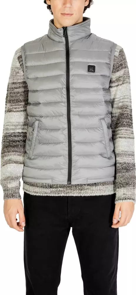 Gray Polyamide Sleeveless Jacket