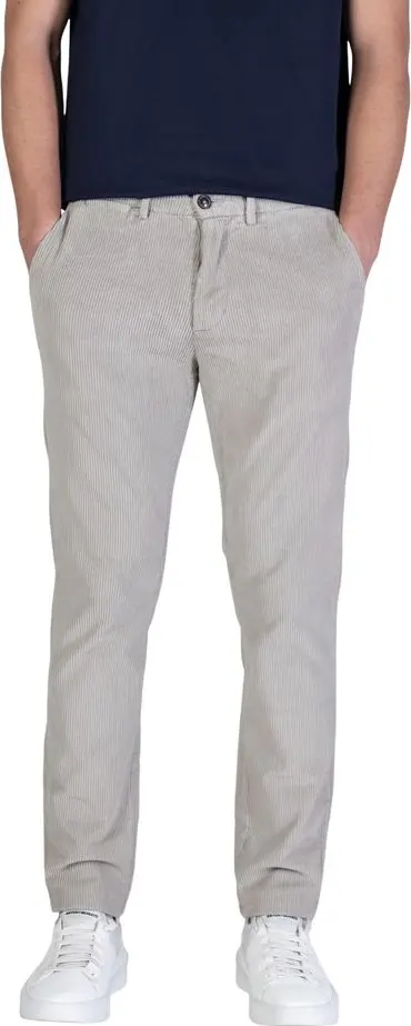 Gray Cotton Casual Pants
