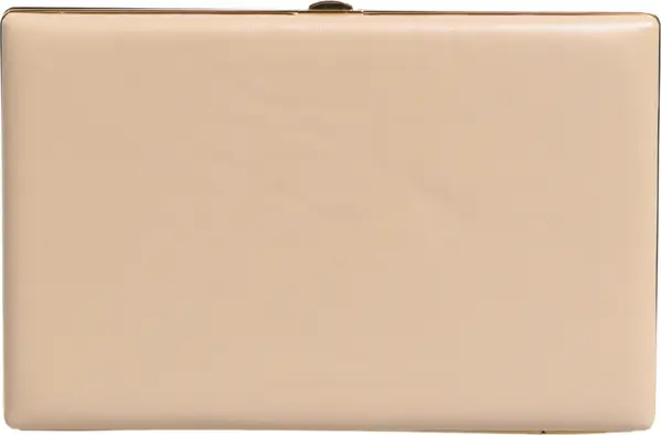 Beige Lambskin Leather Clutch Evening Women Purse Bag