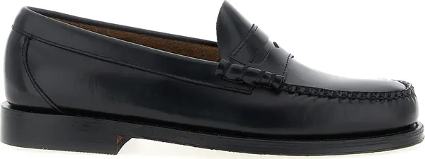 Black Cowhide Slip-On Loafers