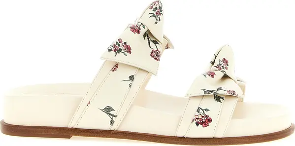 White Cowhide Slides