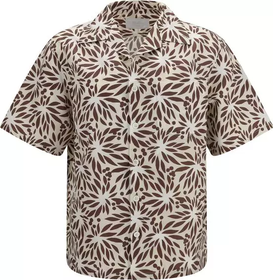 Brown Cotton Pattern Shirt