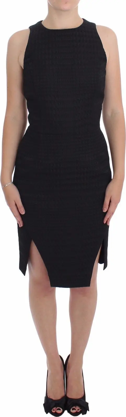 Black Sheath Party Evening Knee Length Dress