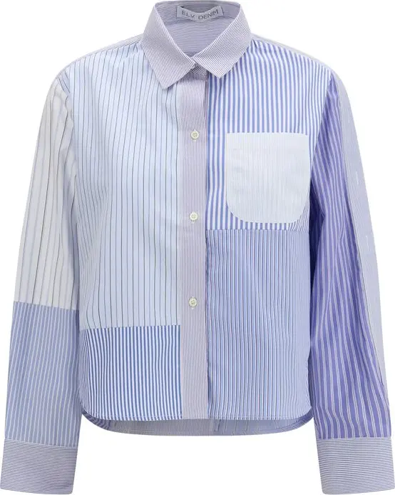 Blue Cotton Pattern Shirt