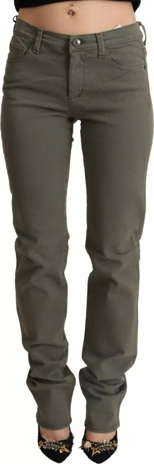 Gray Low Waist Cotton Skinny Denim Trouser Jeans