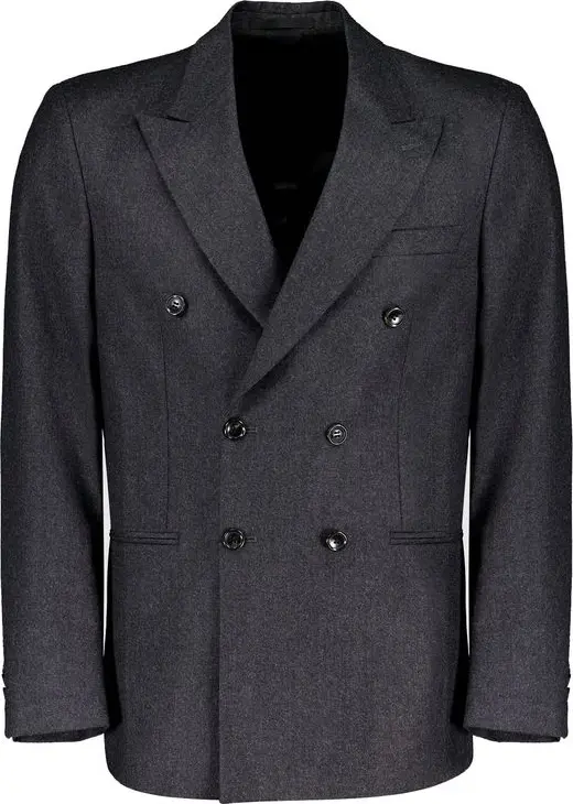 Gray Wool Full-Length Jacket