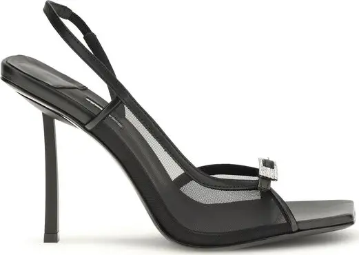Black Calf Leather Bos Taurus Stiletto Heel Sandals