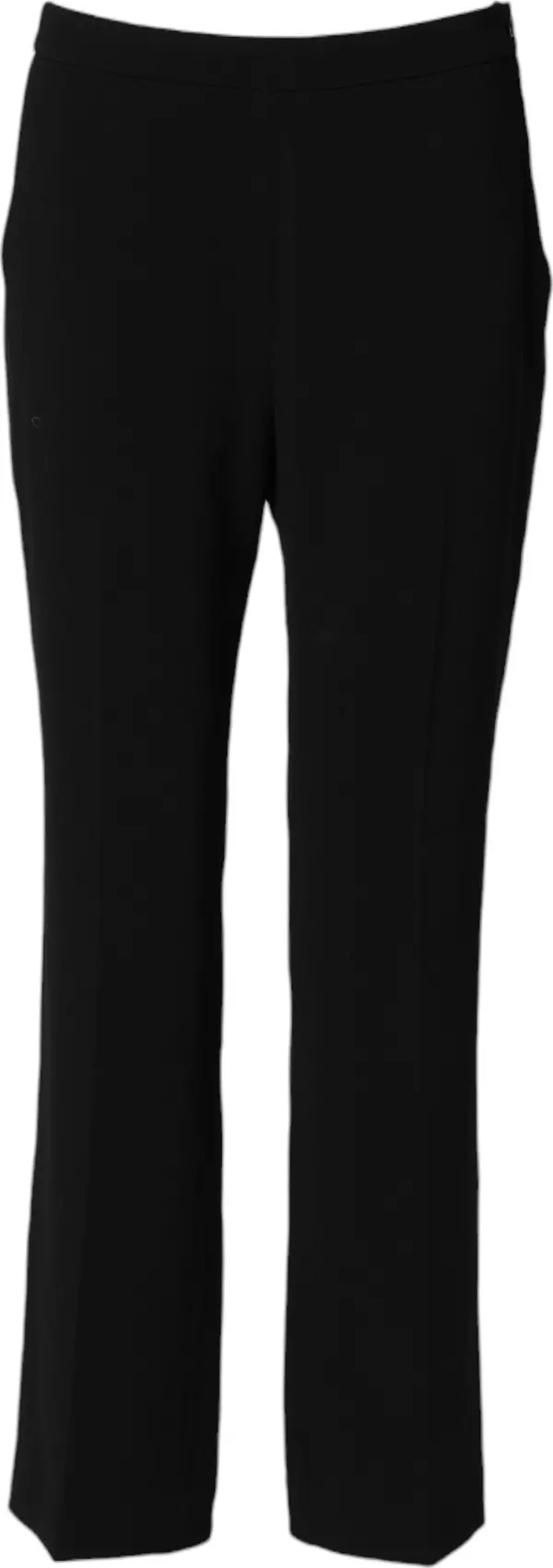 Black High Waist Zip Straight Chino Trouser Pants