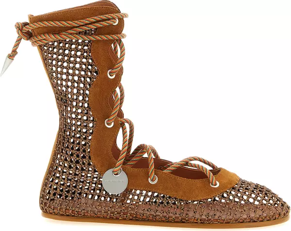 Brown Polyester Ankle Boots
