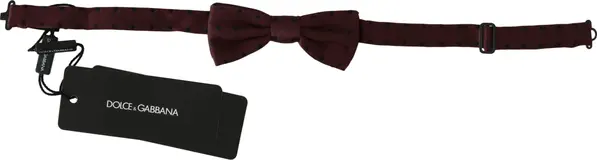 Purple Dotted Silk Adjustable Neck Papillon Bow Tie