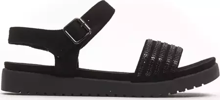 Black Textile Women Sandal