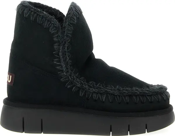 Black Lamb Leather Ankle Boots