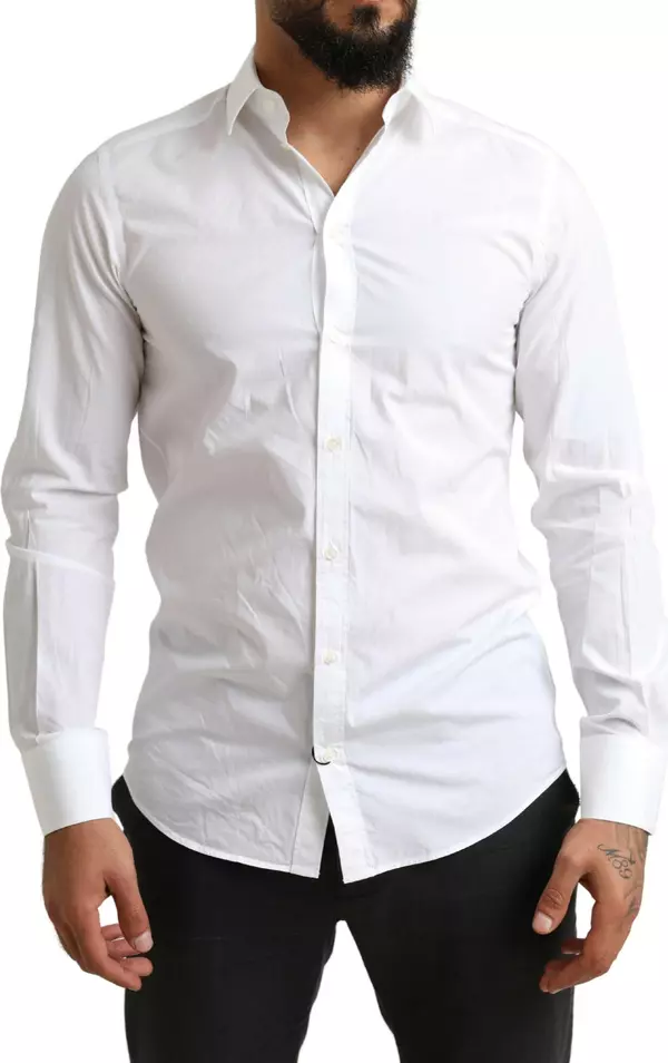 White MARTINI Cotton Dress Formal Shirt