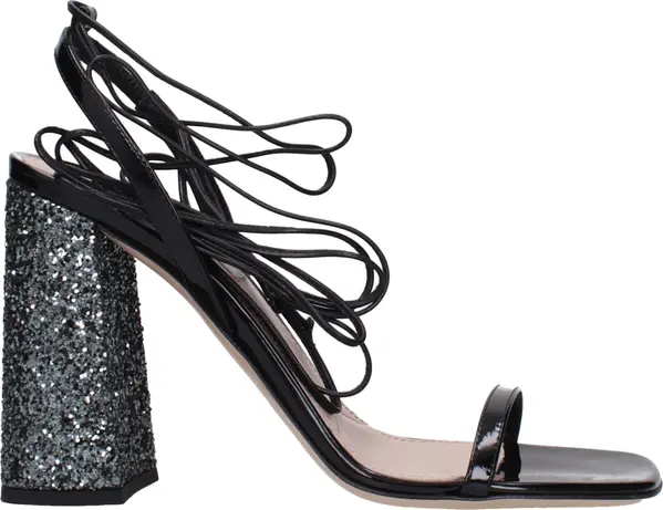 Black Leather Platform Sandals