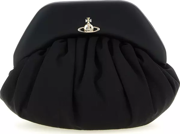 Black Viscose Clutch Bag