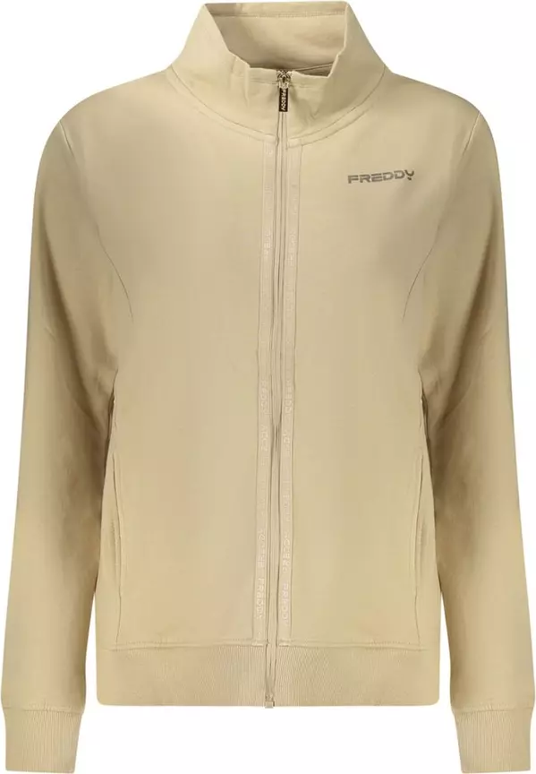 Beige Cotton Women Sweatshirt